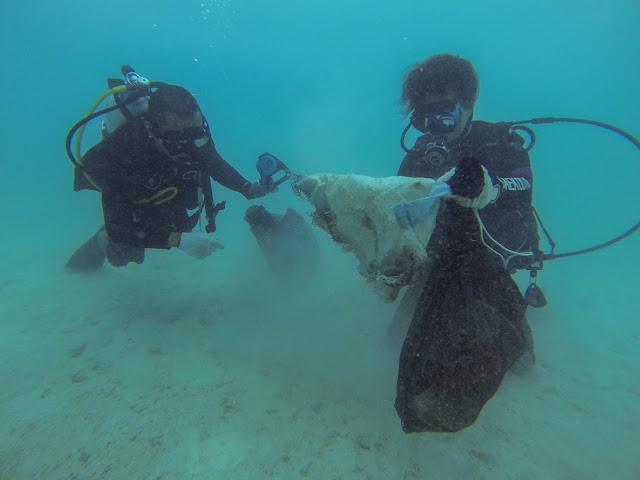 Cleaning up the lagoon and getting ready for World Oceans Day