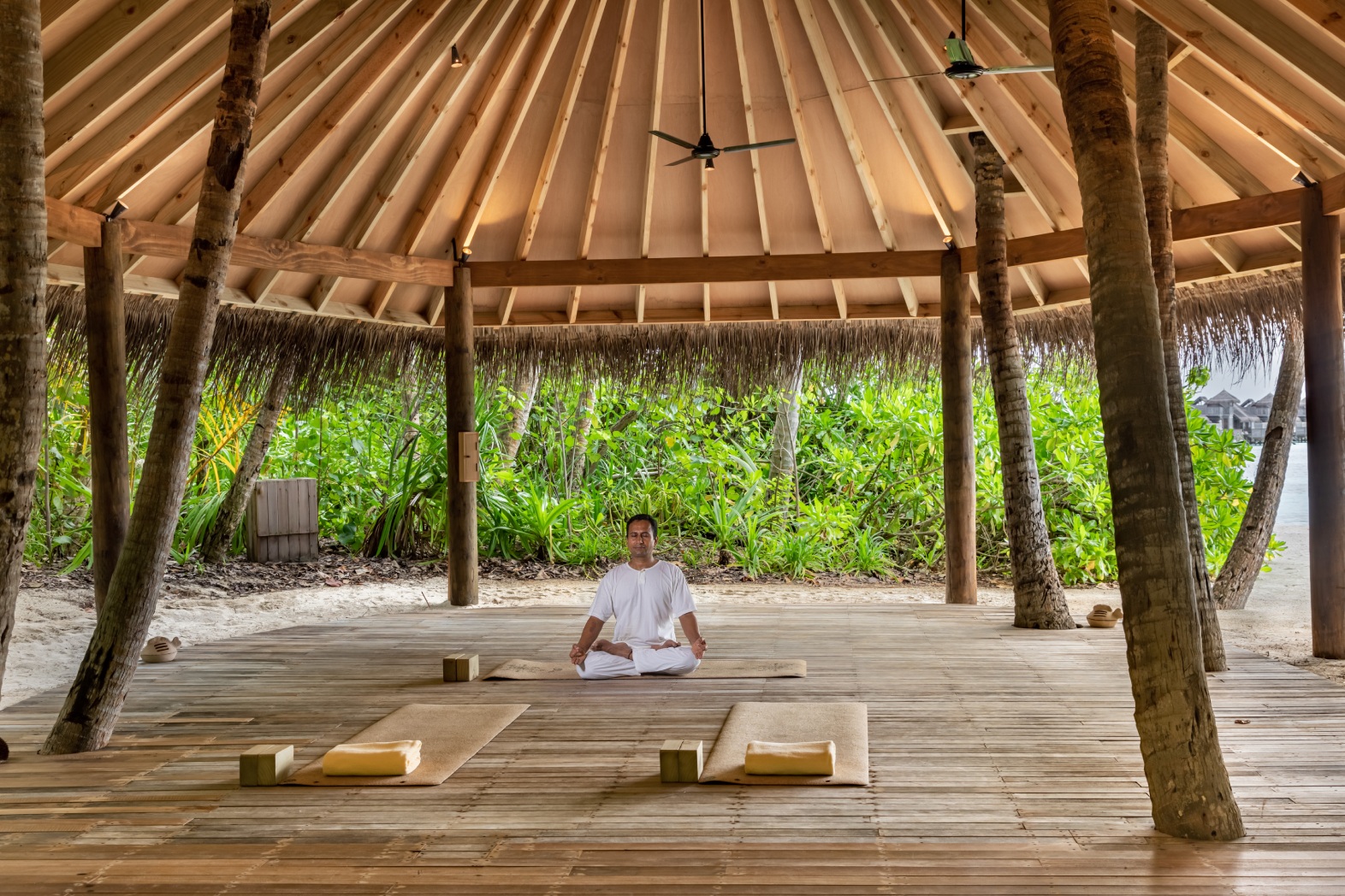 Oceanfront Sunrise Yoga at Gili Lankanfushi